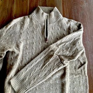 JCrew mock quarter zip cable knit sweater